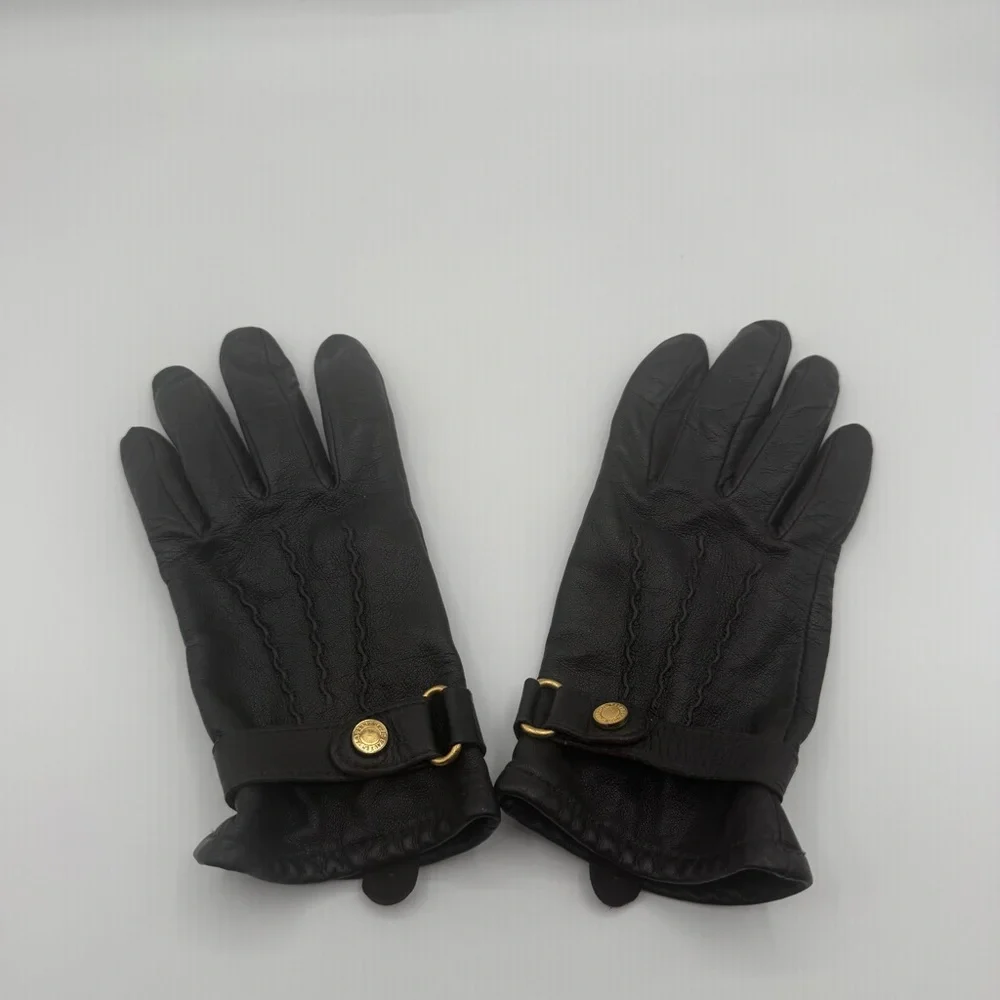 Lauren Ralph Lauren Women’s 100% Leather Driving Gloves Black Size Small Lined